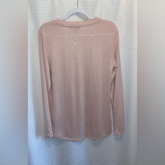 Women’s BANANA REPUBLIC light pink LUXESPUN CURVED-HEM TOP size Large NEW - Picture 12 of 15